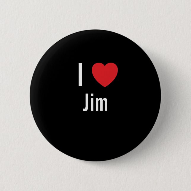 Badge Rond 5 Cm J'aime Jim (Devant)