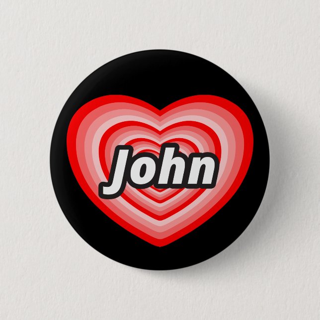 Badge Rond 5 Cm J'aime John (Devant)