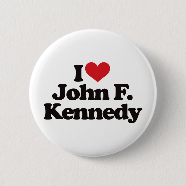 Badge Rond 5 Cm J'aime John F. Kennedy (Devant)