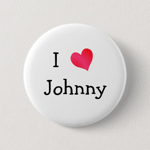 Badge Rond 5 Cm J'aime Johnny