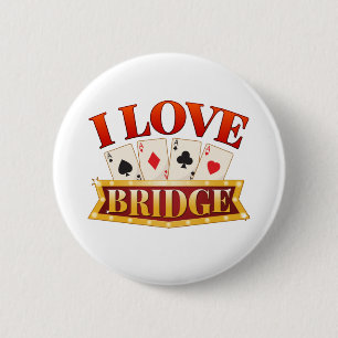 Badge Rond 5 Cm J'aime Joueur de carte de pont