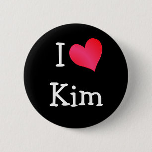 Badge Rond 5 Cm J'aime Kim