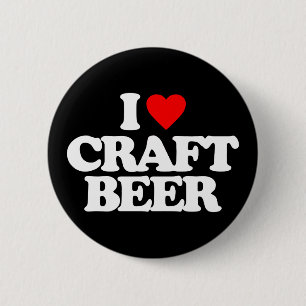 BADGE ROND 5 CM J'AIME LA BIÈRE DE MÉTIER