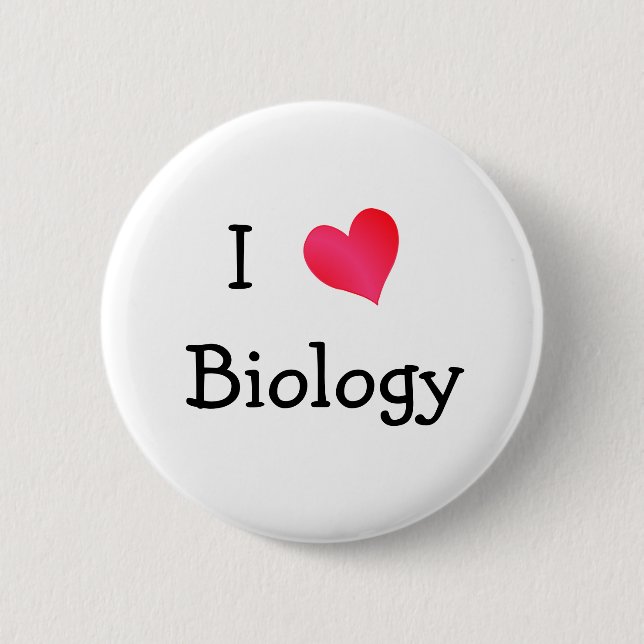 Badge Rond 5 Cm J'aime la biologie (Devant)