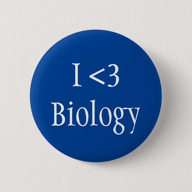 Badge Rond 5 Cm J'aime la biologie (Devant)