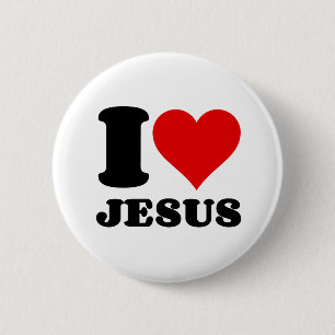 Badge Rond 5 Cm j'aime la citation chrétienne de Jésus