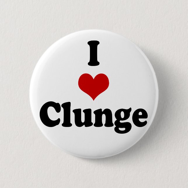 BADGE ROND 5 CM J'AIME LA CLUNGE {HEART} (Devant)