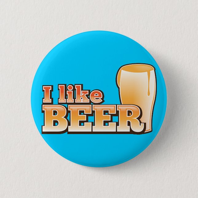 Badge Rond 5 Cm J'AIME la conception de boissons d'alcool de BIÈRE (Devant)