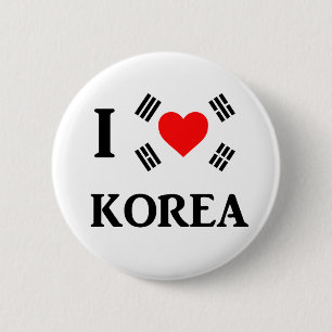 Badge Rond 5 Cm J'aime la Corée