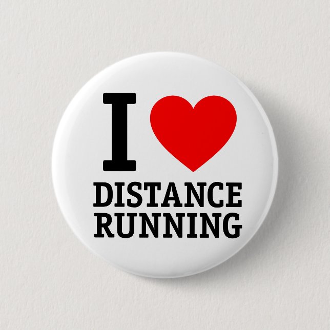 Badge Rond 5 Cm J'Aime La Course À Distance (Devant)