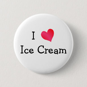 Badge Rond 5 Cm J'Aime La Crème De Glace