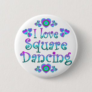 Badge Rond 5 Cm J'aime la danse carrée