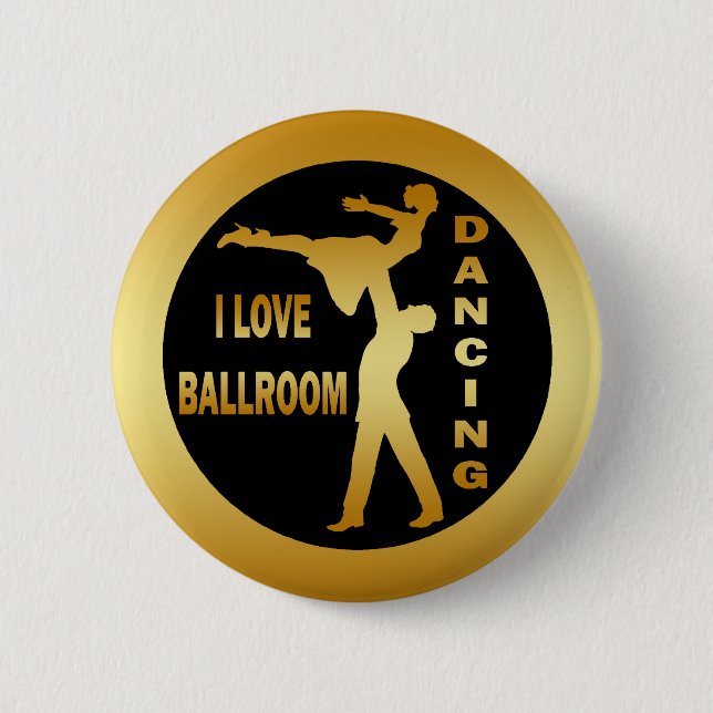BADGE ROND 5 CM J'AIME LA DANSE DE SALON (Devant)