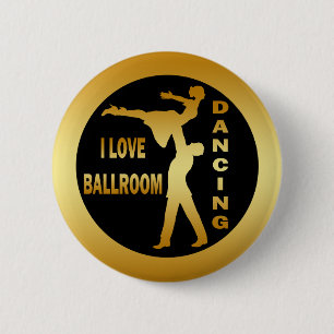 BADGE ROND 5 CM J'AIME LA DANSE DE SALON