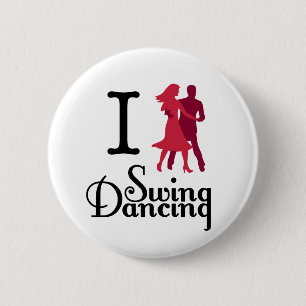 Badge Rond 5 Cm J'aime la danse d'oscillation
