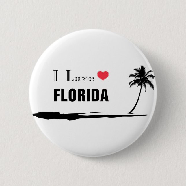 Badge Rond 5 Cm J'aime la Floride (Devant)
