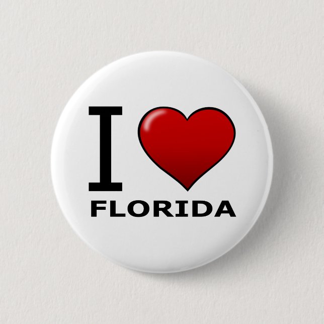 BADGE ROND 5 CM J'AIME LA FLORIDE (Devant)