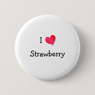 Badge Rond 5 Cm J'aime la fraise