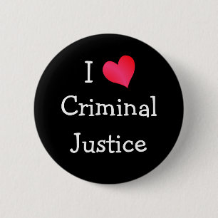 Badge Rond 5 Cm J'aime la justice pénale
