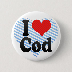 Badge Rond 5 Cm J'aime la morue