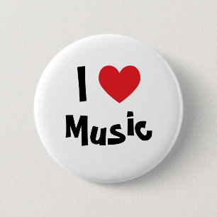 Badge Rond 5 Cm J'aime la musique