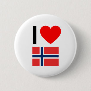 Badge Rond 5 Cm j'aime la norvège