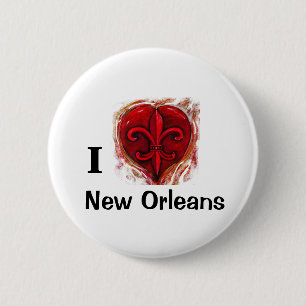 Badge Rond 5 Cm J'aime la Nouvelle-Orléans