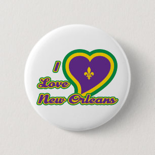 Badge Rond 5 Cm J'aime la Nouvelle-Orléans