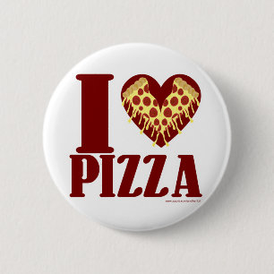 Badge Rond 5 Cm J'aime la pizza