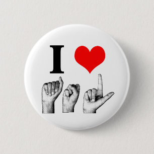 Badge Rond 5 Cm J'aime l'A-S-L