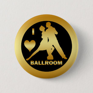 BADGE ROND 5 CM J'AIME LA SALLE DE BAL