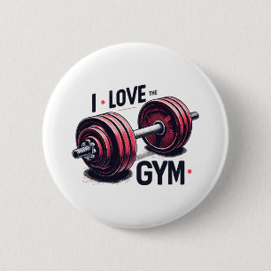 Badge Rond 5 Cm J'aime la salle de sport
