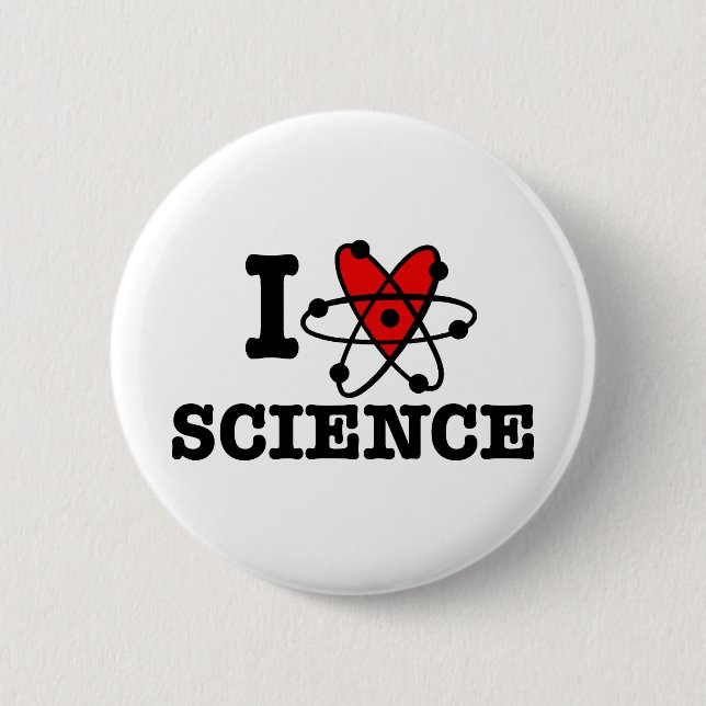 Badge Rond 5 Cm J'aime la science (Devant)
