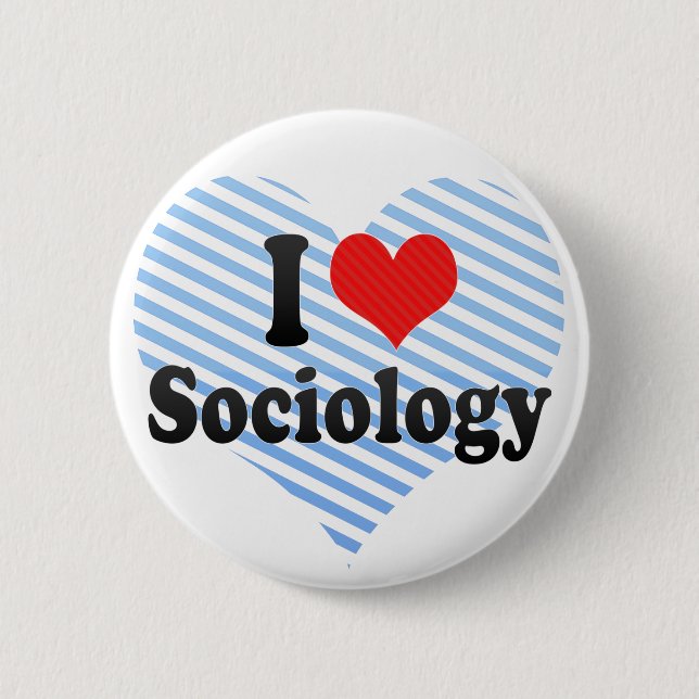 Badge Rond 5 Cm J'aime la sociologie (Devant)
