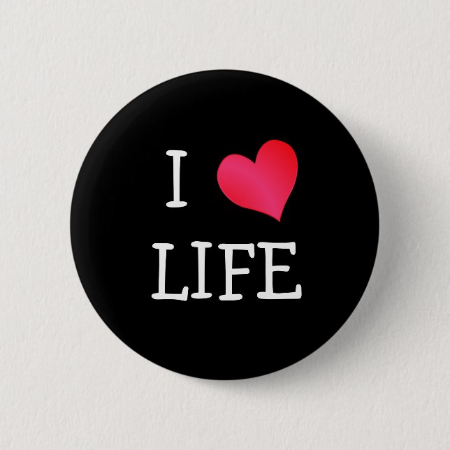 Badge Rond 5 Cm J'aime la vie (Devant)