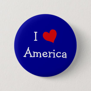 Badge Rond 5 Cm J'aime l'Amérique