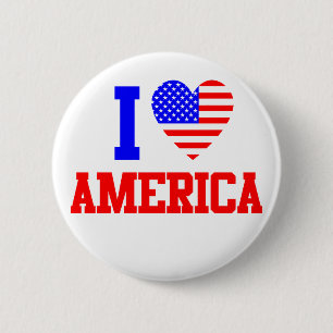 Badge Rond 5 Cm J'aime l'Amérique