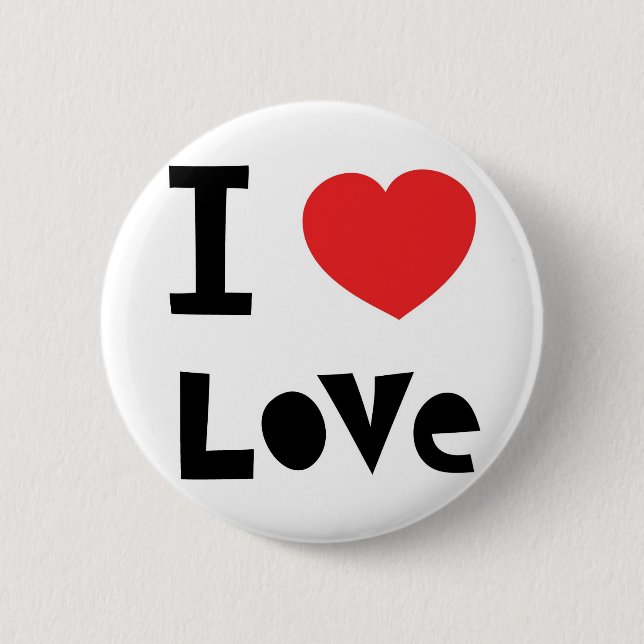 BADGE ROND 5 CM J'AIME L'AMOUR (Devant)