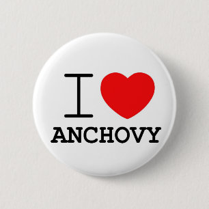 Badge Rond 5 Cm J'aime l'anchois
