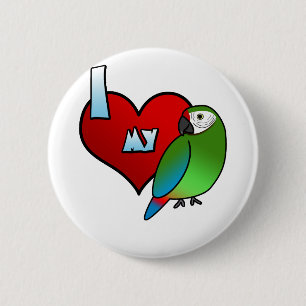 Badge Rond 5 Cm J'aime l'ara de mon Buffon