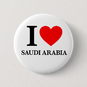 Badge Rond 5 Cm J'aime l'Arabie Saoudite