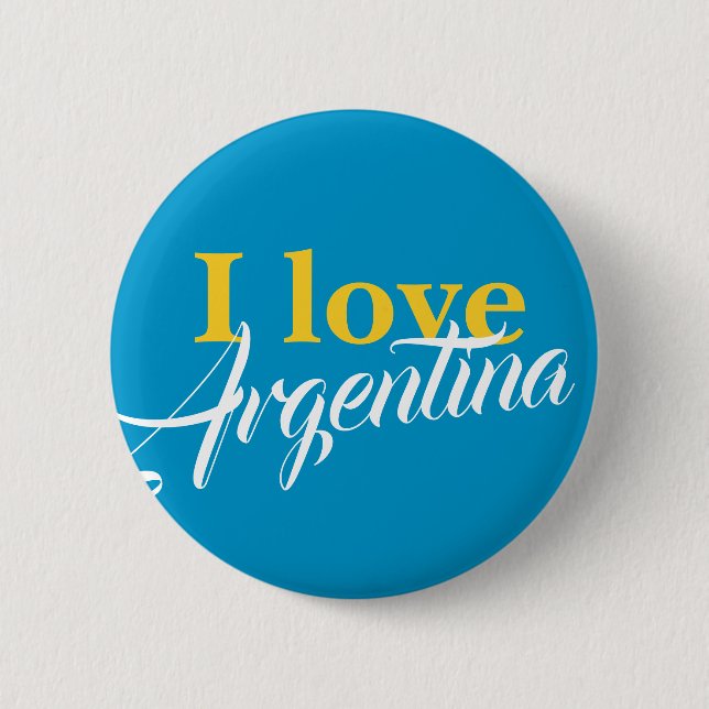 Badge Rond 5 Cm J'aime l'Argentine (Devant)