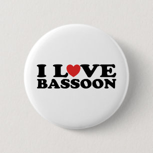 Badge Rond 5 Cm J'aime le basson