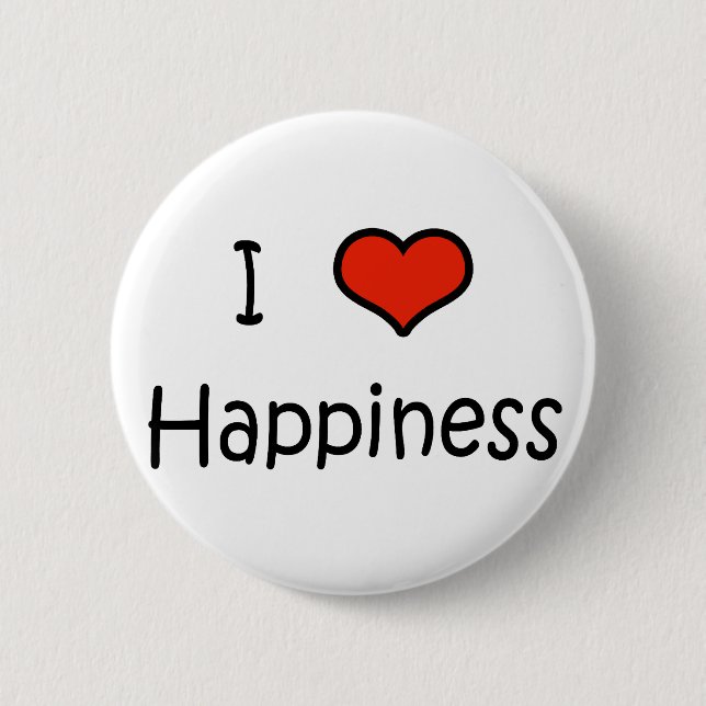 Badge Rond 5 Cm J'aime le bonheur (Devant)