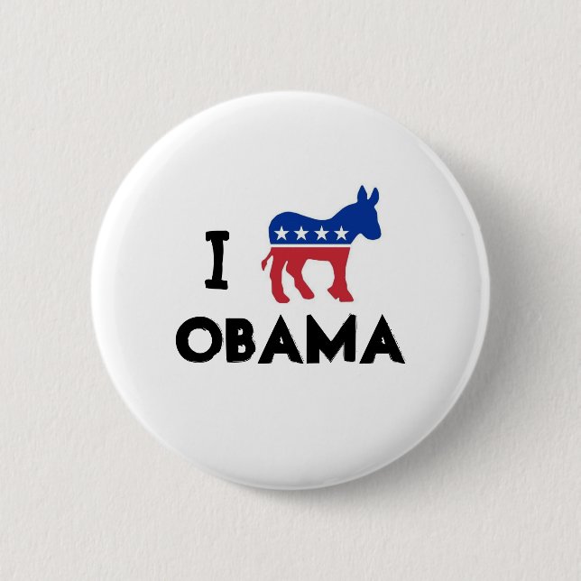 Badge Rond 5 Cm J'aime le bouton d'âne d'Obama (Devant)