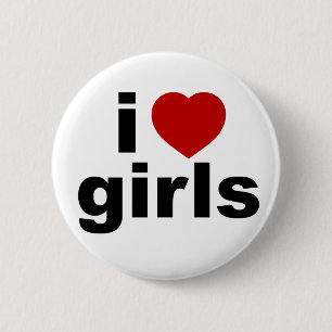 Badge Rond 5 Cm J'aime le bouton de filles
