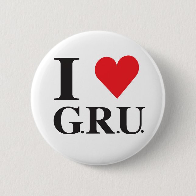Badge Rond 5 Cm J'AIME le bouton de GRU (Devant)