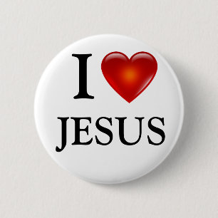Badge Rond 5 Cm J'aime le bouton de Jésus