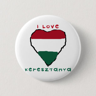 Badge Rond 5 Cm J'aime le bouton de Keresztanya