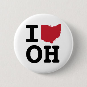 Badge Rond 5 Cm J'aime le bouton de l'Ohio